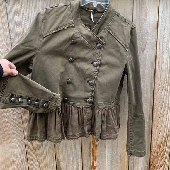 Free People military jacket romantic army green - Picture 3 of 9